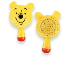 Disney Mikės Pūkuotuko geltonas mini pliušinis plaukų šepetys 13 cm