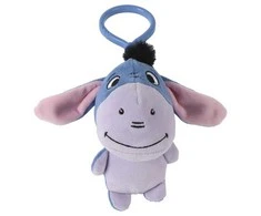 Disney Mikės Pūkuotuko mėlynasis Eeyore 3D pliušinis figūrėlė su kabliuku, krepšio aksesuaru 13 cm