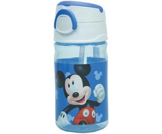 Disney Mikio mėlynas plastikinis butelis su kabliuku 350 ml
