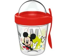 Disney Mikio užkandžių puodelis su dangteliu ir šaukšteliu 350 ml