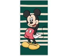 Disney Mikio žalias vonios rankšluostis, paplūdimio rankšluostis 60x120cm