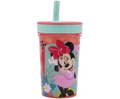 Disney Minnie Being More silikoninis puodelis su šiaudeliu, 420 ml