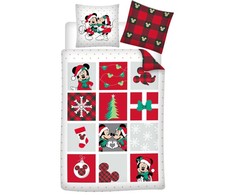 Disney Minnie Disney Mickey, Minnie kalėdinis patalynės komplektas 140–200 cm, 65–65 cm