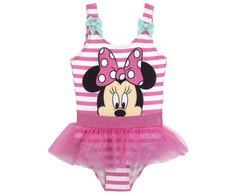 Disney Minnie dryžuotas vaikiškas maudymosi kostiumėlis, plaukimui, 6 metai