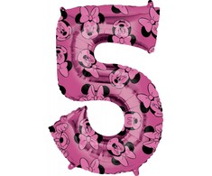 Amscan GoDan Balon foliowy Cyfra5 Minnie fiol66cm 4014001 01401