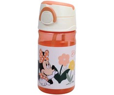 Disney Minnie gėlių formos plastikinis butelis su kabliuku 350 ml