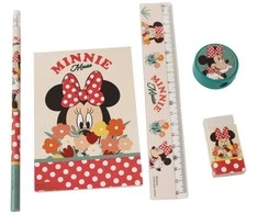 Disney Minnie gėlių raštinės reikmenų rinkinys, 5 dalys