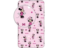Disney Minnie Gražuolė rožine patalynė su guma 90x200 cm