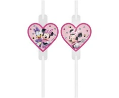 GoDan Popieriniai šiaudeliai su medalionu Minnie Mouse 4 vnt.