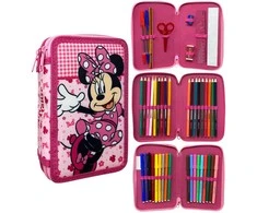 „Disney Minnie Lovely Charm“ trijų pakopų pieštukų dėklas su užpildu