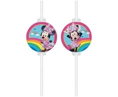 „Disney Minnie Makes Me Smile“ popieriniai šiaudeliai, 4 vnt. FSC rinkinys