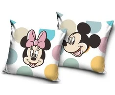 Užvalkalas dekoracyjna 40x40 Mickey i Minnie balta kolorowa welwetowa 12 Carbotex