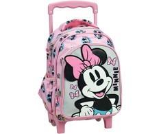 Pink Disney Minnie Pretty in Rožinė riedanti vaikiška kuprinė, krepšys 30 cm