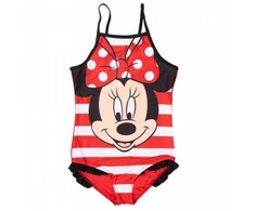 „Disney Minnie“ raudonos spalvos vaikiškas maudymosi kostiumėlis, 110–128 cm apimties.