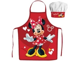 "Disney Minnie" 2 dalių vaikiškos prijuostės ir kepurės rinkinys
