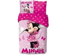 Disney Minnie rožinės spalvos kaspinėlių patalynės komplektas 140–200 cm, 65 x 65 cm