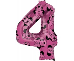 Disney Minnie rožinis folijos balionas numeris 4, 66 cm