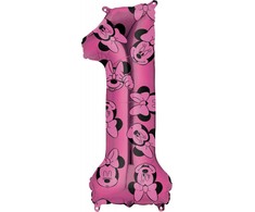 Disney Minnie rožinis folijos balionas numeris 1, 66 cm