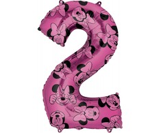 Disney Minnie rožinis folijos balionas numeris 2, 66 cm