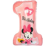 Disney Minnie rožinis pirmojo gimtadienio folijos balionas 71 cm
