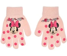 Kepurė Disney Minnie rožinių taškelių vaikiškos pirštinės