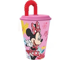 STOR Minnie Mouse puodelis su šiaudeliu, 430 ml
