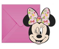 „Disney Minnie“ tropinio vakarėlio kvietimų rinkinys, 6 vnt.