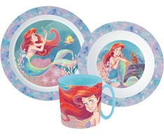 Disney princesės Ariel pietų rinkinys, mikroplastiko rinkinys su 350 ml puodeliu