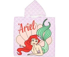 Disney Princess Ariel paplūdimio rankšluostis pončas 60x120 cm (greitai džiūstantis)
