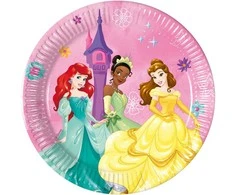 Disney Princess „Gyvenk savo istoriją“ popierinės lėkštės, 8 vnt., 20 cm, FSC