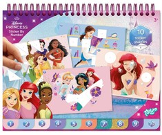 Disney Princess Pabarstukų vakarėlio istorijos dėlionės lipdukų ir spalvinimo rinkinys
