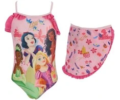„Disney Princess Regal“ vaikiškas maudymosi kostiumėlio ir sarongo komplektas 3-8 metų vaikams