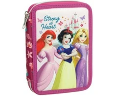 Disney Princess stipriai užpildyta pieštukų dėžutė, 2 lygiai