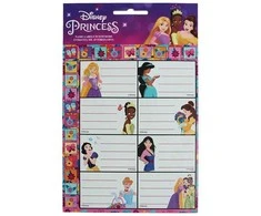 Disney Princess užrašų knygelės etiketės su lipdukais, 16 vnt.