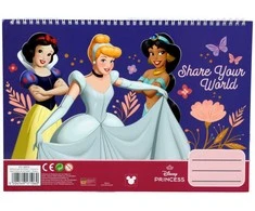 „Disney Princess Your World“ A/4 spiralinė eskizų knyga su 40 lapų ir lipdukais