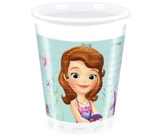 Disney Sofija Jūros perlas plastikiniai puodeliai 8 vnt. po 200 ml