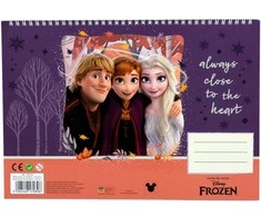 „Disney“ spiralinė eskizų knygelė „Frozen Heart“ su A/4 formato paveikslėliais ir 40 puslapių bei lipdukais
