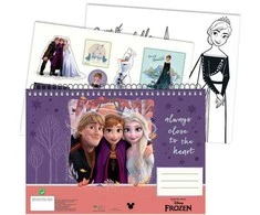„Disney“ spiralinė eskizų knygelė „Frozen Heart“ su A/4 formato paveikslėliais ir 40 puslapių bei lipdukais