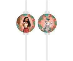 Disney Vaiana Sailing Spirit popierinių šiaudelių rinkinys, 4 dalys FSC