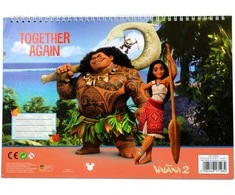 Disney Vaiana Together Again A/4 spiralinis eskizų sąsiuvinis su 40 lapų ir lipduku
