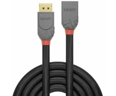 DisplayPort Kabelis - Lindy 1m DisplayPort 1.4 Pratęsimo Kabelis 32.4Gbps 7680x4320@60Hz Anthra Line
