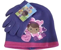 Doc McStuffins apkabinimas Disney Dr. pliušinis vaikiškas kepurės ir pirštinių rinkinys 52-54 cm