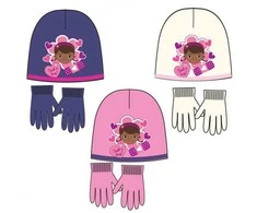 Doc McStuffins apkabinimas Disney Dr. pliušinis vaikiškas kepurės ir pirštinių rinkinys 52-54 cm