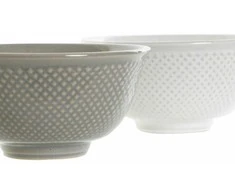 Dubuo DKD Home Decor Balta Pilka Porcelianas Vintage 12,5 x 12,5 x 6,5 cm 2 Dalys