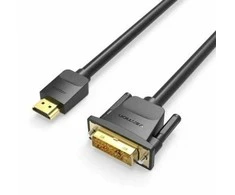 Vention HDMI – DVI kabelis 24+1 ABFBF 4K 60Hz 1080P 60Hz 1m – juodas