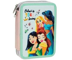Dviejų pakopų „Disney Princess“ pieštukų dėklas su magija