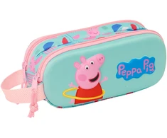 Dvigubas penalas Peppa Pig Žalia Rožinė 21 x 8 x 6 cm 3D