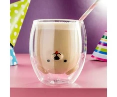 Dvigubos sienelės stiklinės taurės ŠUNIS