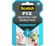 3M Scotch Fix skaidri Dvipusė lipni juosta 19mm x 1,5m