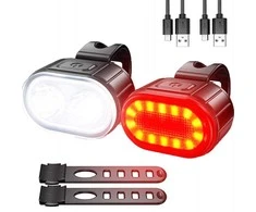 Dviračio LED žibintai priekiniai ir galiniai USB įkraunami